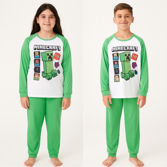 Minecraft Other - Minecraft Creeper Pajama Set - (Girls/Boys) Youth Size 14/16 (Unisex)